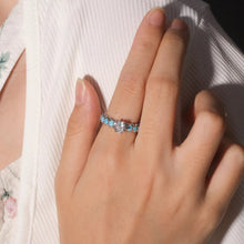 Load image into Gallery viewer, Inlaid Artificial Turquoise Zircon 925 Sterling Silver Ring