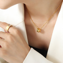 Load image into Gallery viewer, Titanium Steel Inlaid Zircon Pendant Necklace