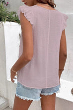 Load image into Gallery viewer, Ruffled V-Neck Cap Sleeve Blouse
