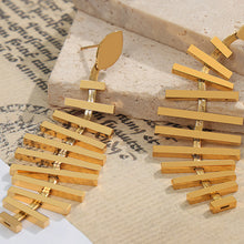 Load image into Gallery viewer, Titanium Steel Fishbone Shape Earrings