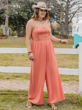 Load image into Gallery viewer, Lace Detail Spaghetti Strap Wide Leg Jumpsuit