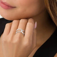 Load image into Gallery viewer, Twisted Inlaid Zircon Double-layered Ring