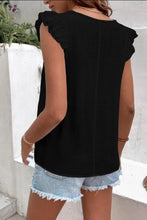 Load image into Gallery viewer, Ruffled V-Neck Cap Sleeve Blouse