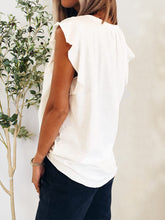 Load image into Gallery viewer, Ruffled Notched Cap Sleeve T-Shirt