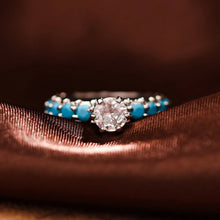 Load image into Gallery viewer, Inlaid Artificial Turquoise Zircon 925 Sterling Silver Ring
