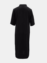 Load image into Gallery viewer, Full Size Notched Half Sleeve Midi Dress