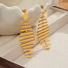Load image into Gallery viewer, Titanium Steel Fishbone Shape Earrings