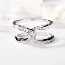 Load image into Gallery viewer, Twisted Inlaid Zircon Double-layered Ring