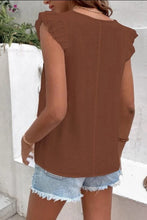 Load image into Gallery viewer, Ruffled V-Neck Cap Sleeve Blouse