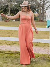 Load image into Gallery viewer, Lace Detail Spaghetti Strap Wide Leg Jumpsuit