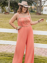 Load image into Gallery viewer, Lace Detail Spaghetti Strap Wide Leg Jumpsuit