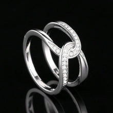 Load image into Gallery viewer, Twisted Inlaid Zircon Double-layered Ring