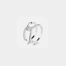 Load image into Gallery viewer, Twisted Inlaid Zircon Double-layered Ring
