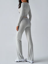 Load image into Gallery viewer, Devine Round Neck Long Sleeve Top and Drawstring Pants Set
