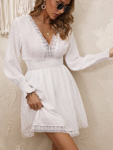 Load image into Gallery viewer, Lace Detail V-Neck Long Sleeve Dress
