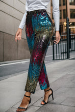 Load image into Gallery viewer, Sequin Contrast High Waist Pants
