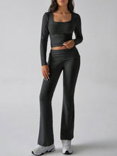 Load image into Gallery viewer, Devine Square Neck Long Sleeve Top and Pants Set
