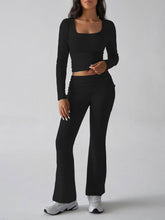 Load image into Gallery viewer, Devine Square Neck Long Sleeve Top and Pants Set
