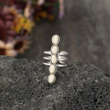 Load image into Gallery viewer, Alloy Inlaid Natural Stone Three-Layered Ring
