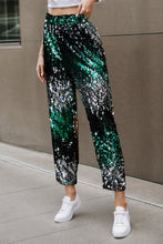 Load image into Gallery viewer, Sequin Contrast High Waist Pants
