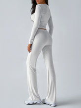 Load image into Gallery viewer, Devine Round Neck Long Sleeve Top and Drawstring Pants Set
