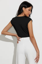 Load image into Gallery viewer, V-Neck Cap Sleeve Bodysuit
