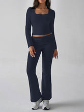 Load image into Gallery viewer, Devine Square Neck Long Sleeve Top and Pants Set
