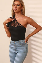 Load image into Gallery viewer, Spliced Lace One-Shoulder Bodysuit
