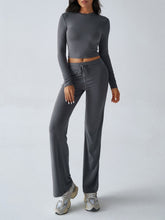 Load image into Gallery viewer, Devine Round Neck Long Sleeve Top and Drawstring Pants Set
