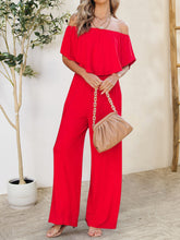 Load image into Gallery viewer, Ruffled Off-Shoulder Jumpsuit
