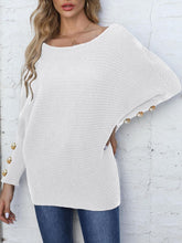 Load image into Gallery viewer, Full Size Boat Neck Long Sleeve Sweater
