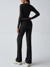 Load image into Gallery viewer, Devine Round Neck Long Sleeve Top and Drawstring Pants Set
