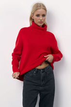 Load image into Gallery viewer, Basic Bae Turtleneck Long Sleeve Dropped Shoulder Sweater
