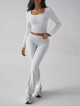 Load image into Gallery viewer, Devine Square Neck Long Sleeve Top and Pants Set
