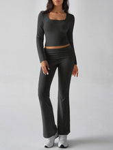 Load image into Gallery viewer, Devine Square Neck Long Sleeve Top and Pants Set
