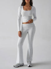 Load image into Gallery viewer, Devine Square Neck Long Sleeve Top and Pants Set
