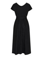 Load image into Gallery viewer, Ruched V-Neck Cap Sleeve Dress
