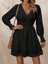 Load image into Gallery viewer, Lace Detail V-Neck Long Sleeve Dress
