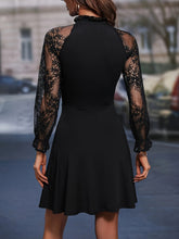 Load image into Gallery viewer, Lace Tie Neck Flounce Sleeve Dress
