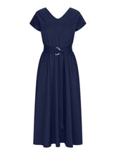 Load image into Gallery viewer, Ruched V-Neck Cap Sleeve Dress
