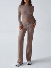 Load image into Gallery viewer, Devine Round Neck Long Sleeve Top and Drawstring Pants Set
