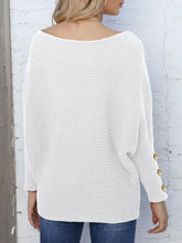 Load image into Gallery viewer, Full Size Boat Neck Long Sleeve Sweater
