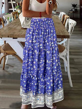 Load image into Gallery viewer, Full Size Tiered Printed Elastic Waist Skirt
