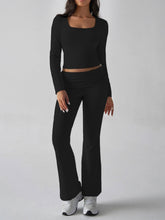 Load image into Gallery viewer, Devine Square Neck Long Sleeve Top and Pants Set
