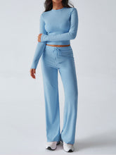 Load image into Gallery viewer, Devine Round Neck Long Sleeve Top and Drawstring Pants Set
