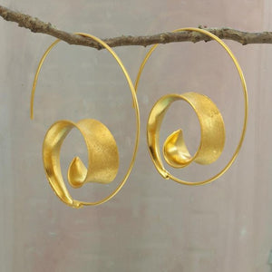 Spiral Design Hoop Earrings