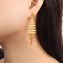 Load image into Gallery viewer, Titanium Steel Fishbone Shape Earrings
