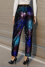 Load image into Gallery viewer, Sequin Contrast High Waist Pants
