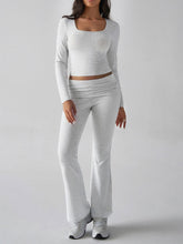 Load image into Gallery viewer, Devine Square Neck Long Sleeve Top and Pants Set
