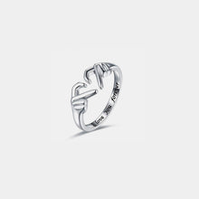 Load image into Gallery viewer, Hand Heart Shape 925 Sterling Silver Open Ring
